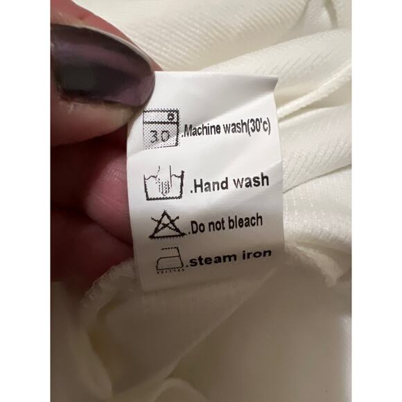 Women's White Ribbed Half Zip Cropped Pullover Sweatshirt Top NWT Size L - Picture 9 of 13